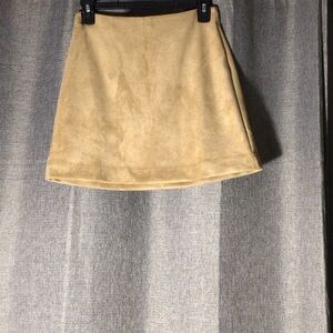 Pink Lily Camel Mini Skirt